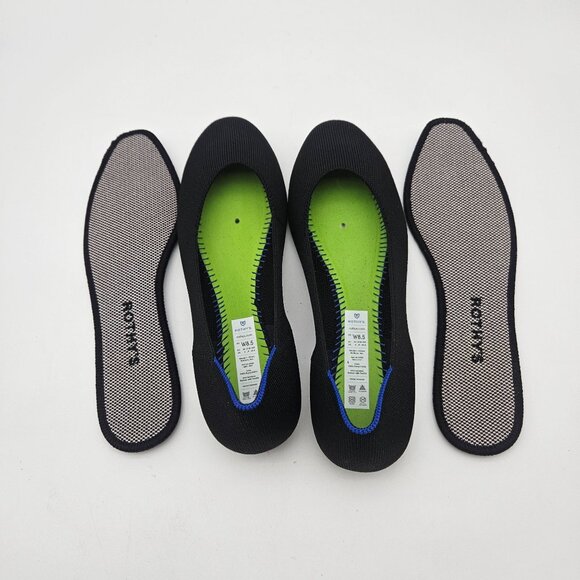 Rothys The Square Toe Black Slip On Flats Womens Size 8.5 NEW - Picture 4 of 6
